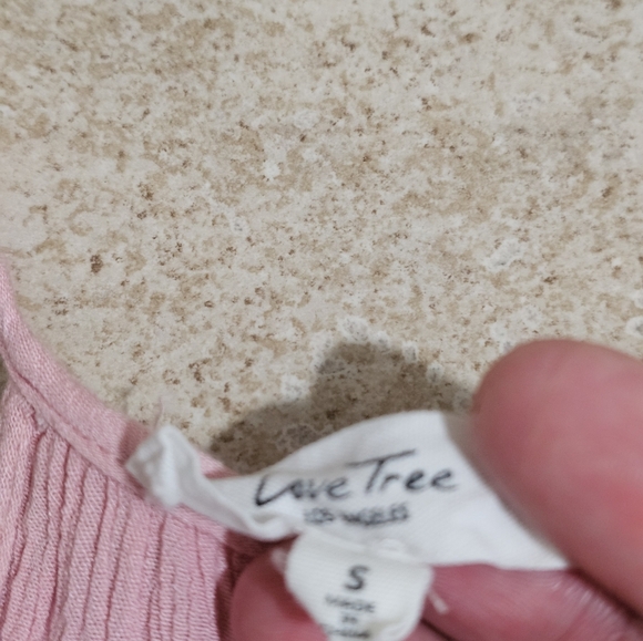 Love Tree Los Angeles Halter Maxi Crepe Dress Small Pink Embroidery Flowy Boho - Picture 5 of 6